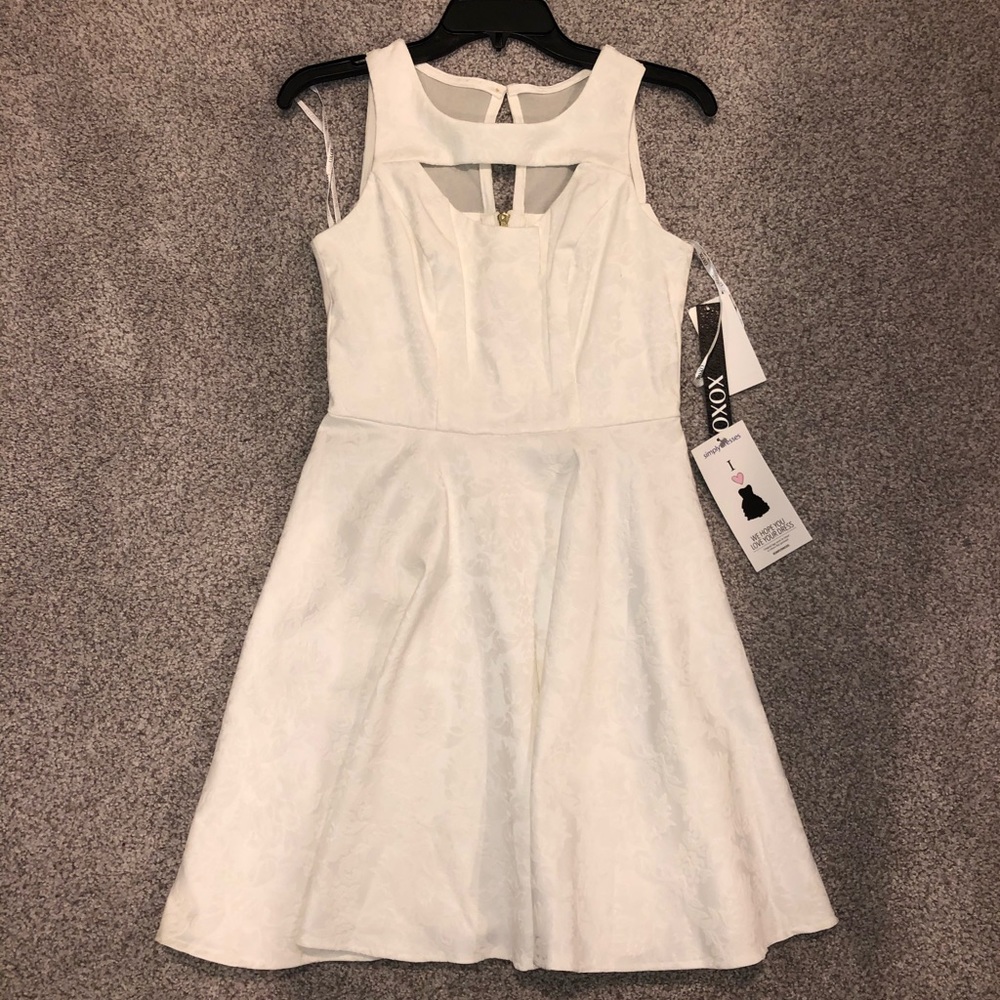 White Floral Patterned Dress